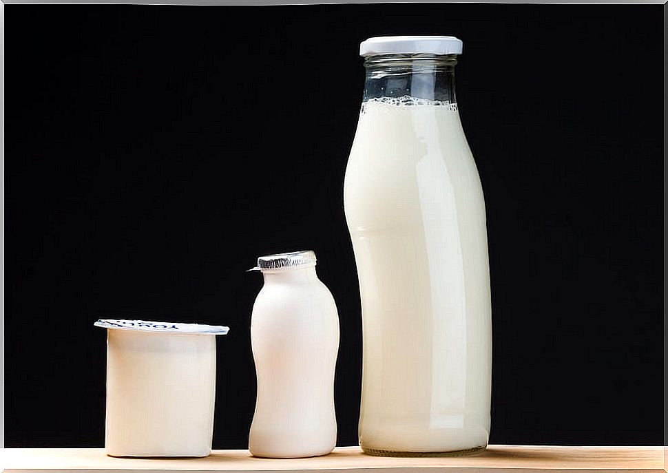 Products with lactose: yogurt, liquid yogurt and milk.