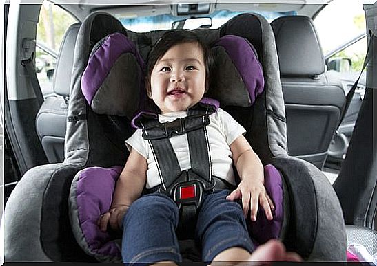 Girl in car seat