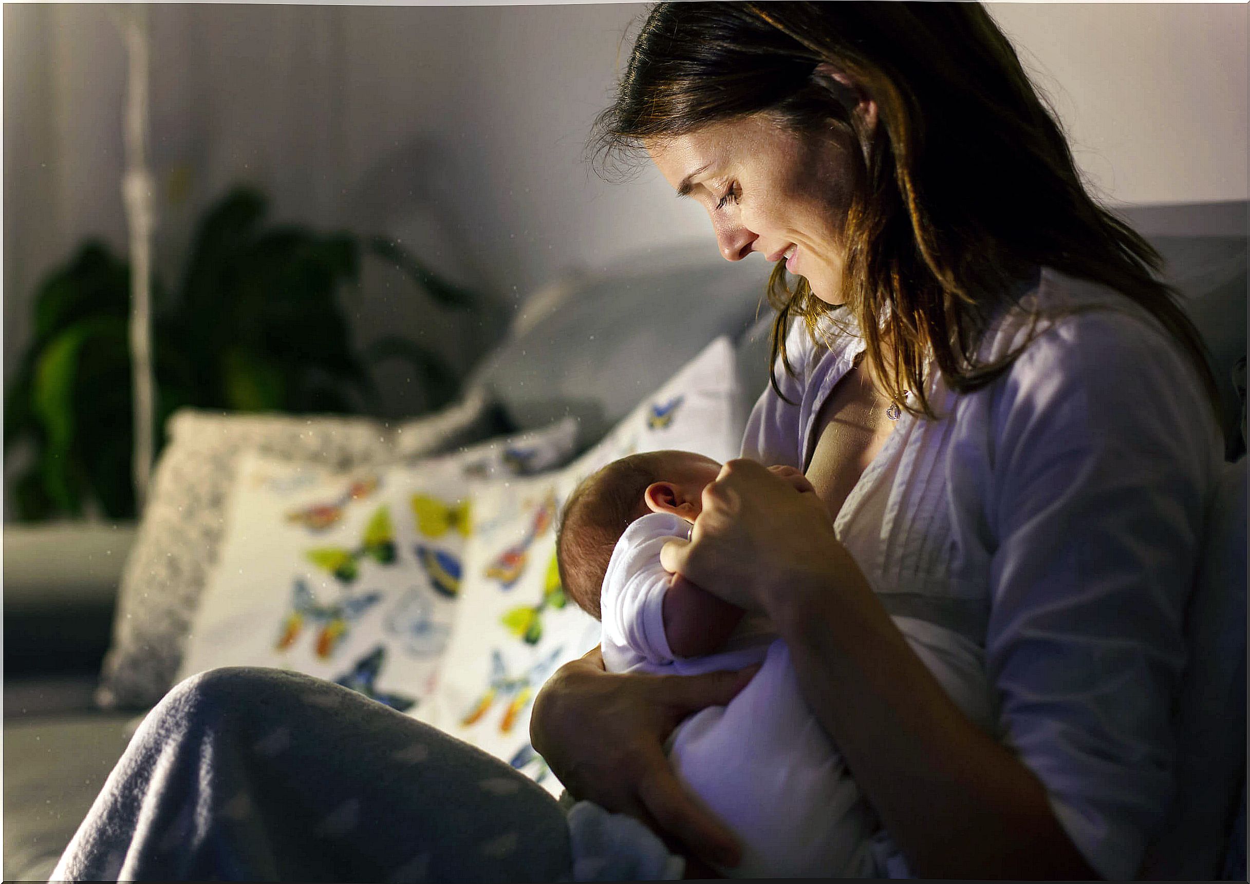 Mother breastfeeding her baby.